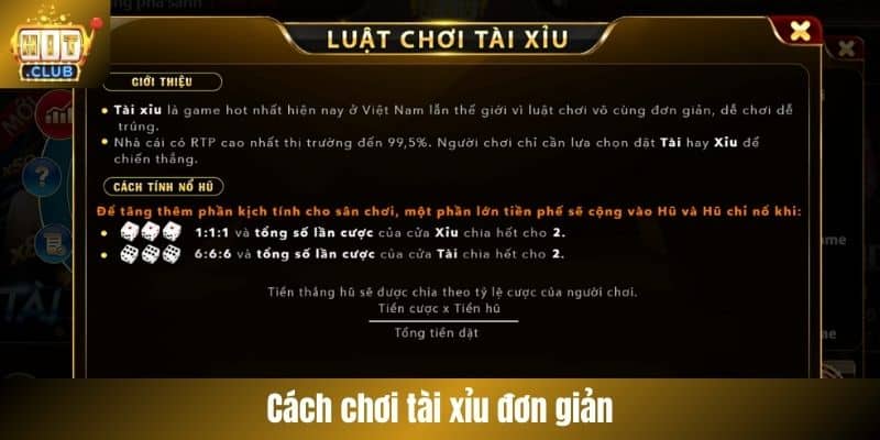 Cách chơi tài xỉu đơn giản