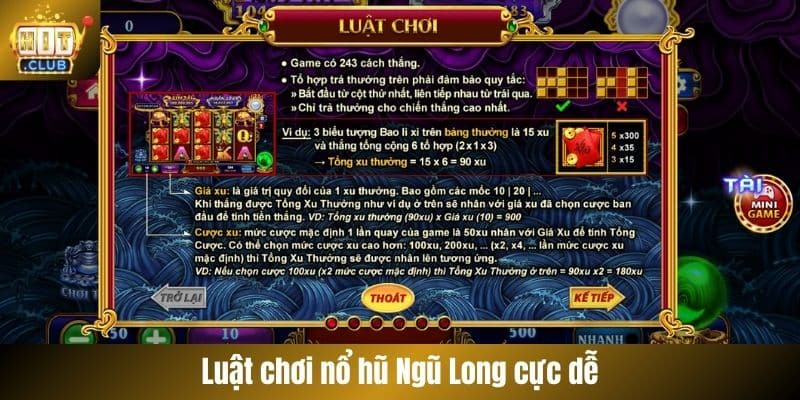 Luật chơi nổ hũ Ngũ Long cực dễ