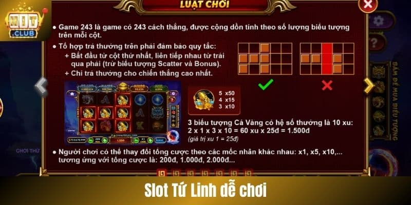 Slot Tứ Linh dễ chơi
