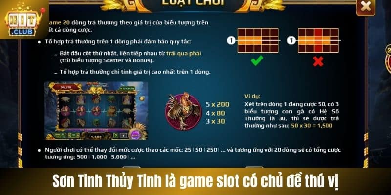 Sơn Tinh Thủy Tinh là game slot có chủ đề thú vị