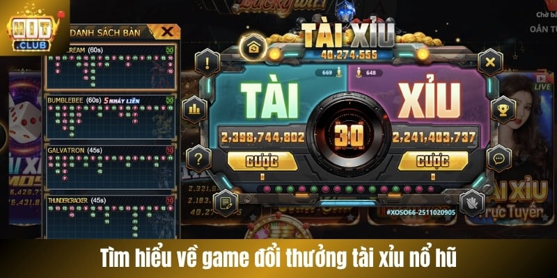 Tìm hiểu về game đổi thưởng tài xỉu nổ hũ